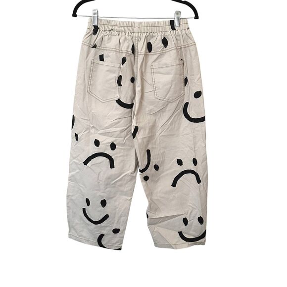 JAPANESE BRAND Smiley Graphic Wide Leg Pant ONE SIZE - Picture 2 of 4
